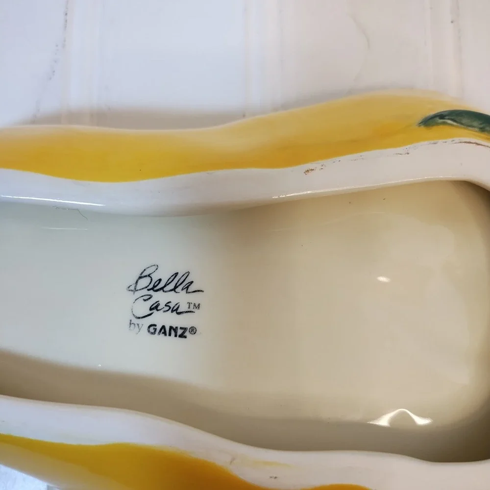 Bella Casa By Ganz Yellow Pepper Serving Dish Dip Farmhouse MCM‎ Cottage Decor